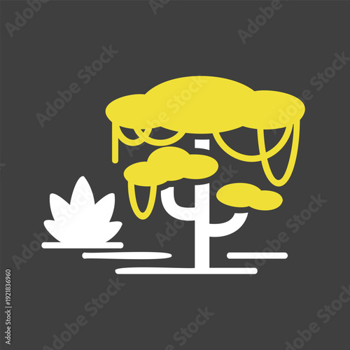 Forest scene with liana and tree icon