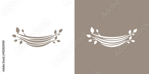 Nest leaf icon logo isolated graphic