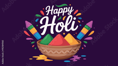 Vibrant holi celebration with colorful powders