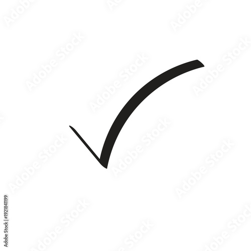 Simple Elegant Check Mark Symbol Vector Graphic for Approval Success Confirmation Choice Selection and Agreement Concepts