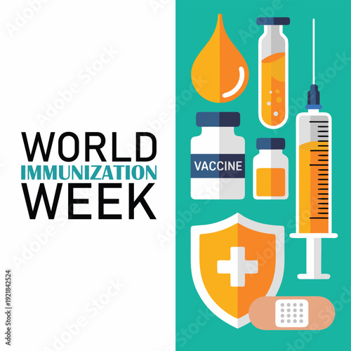 World Immunization week. Vector illustration