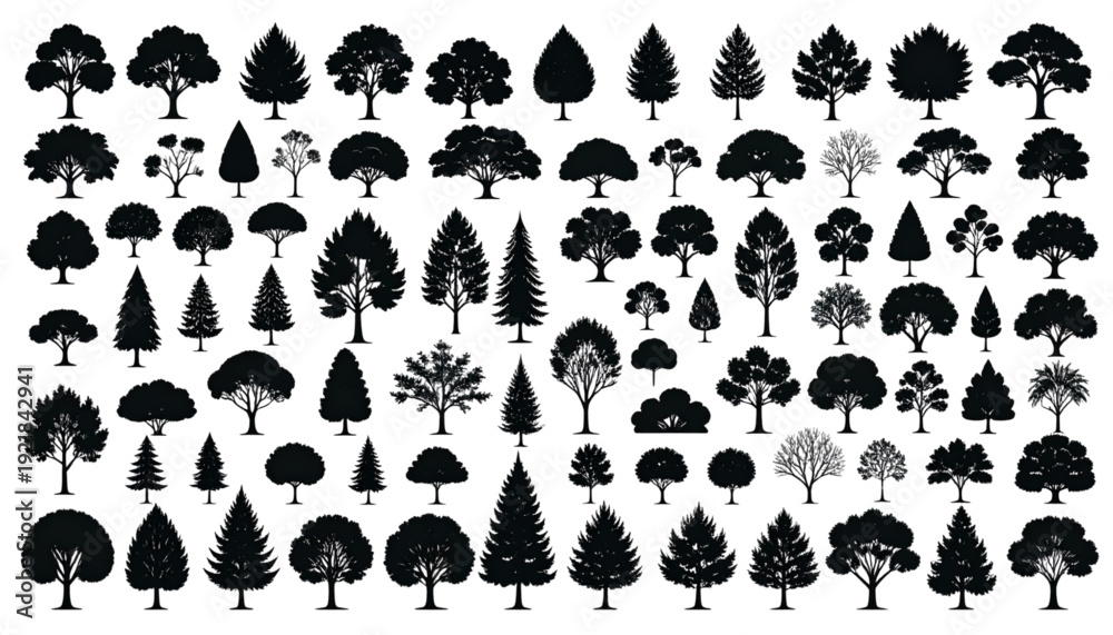 Obraz premium Diverse collection of stylized black and white portrait icons depicting various professions and activities isolated on transparent background