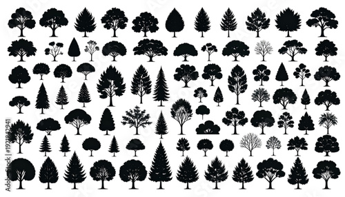 Diverse collection of stylized black and white portrait icons depicting various professions and activities isolated on transparent background