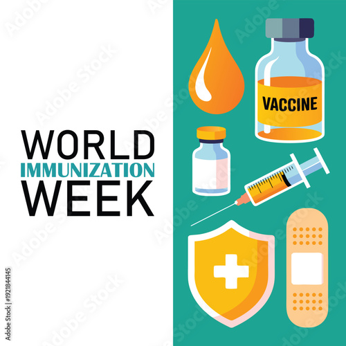 World Immunization week. Vector illustration