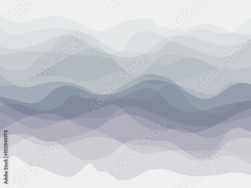 Soft Gray Hills and Mountains Landscape.