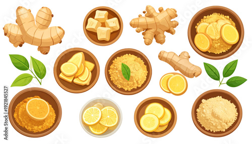 Assorted golden autumn leaves and pumpkins arranged in a festive display isolated on transparent background