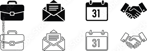 Business Communication and Agreement Icon Set