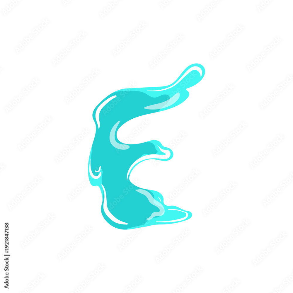 Fototapeta premium Blue Letter E Fluid