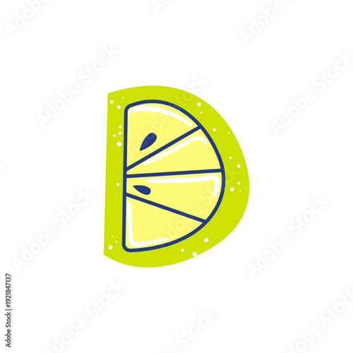 Yellow Lime Letter D Slice