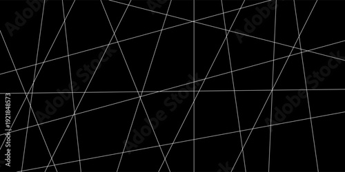 Straight chaotic random hite lines on black background. Vektor modern. Eps 10