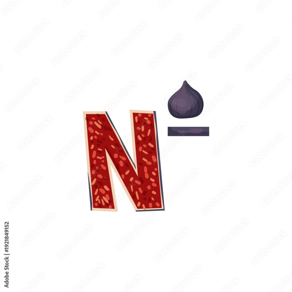 Obraz premium Vector illustration of a red number sign with a black dot above it.