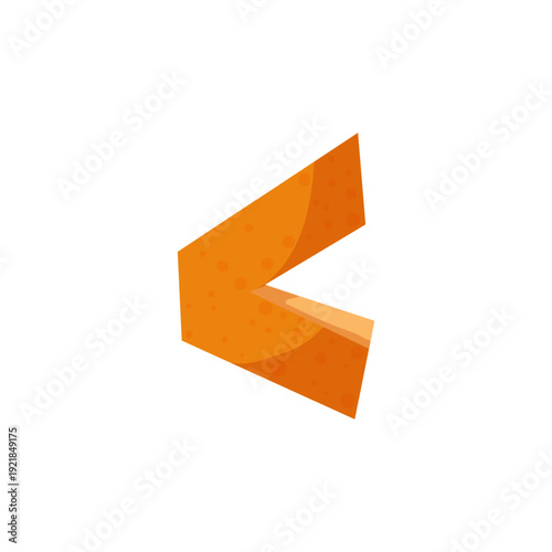 Vector illustration of an orange less than symbol.