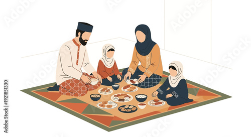 Family Gathered Around a Meal, Sharing Food and Companionship in a Warm, Cozy Setting