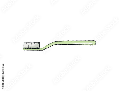 Vector illustration of a green toothbrush.