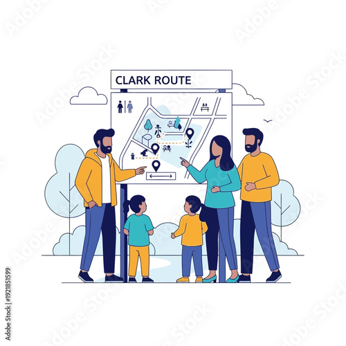 Family Planning Vacation Route Exploration With Interactive Map Guidance
