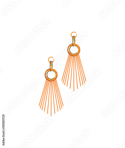Vector illustration of dangle earrings.