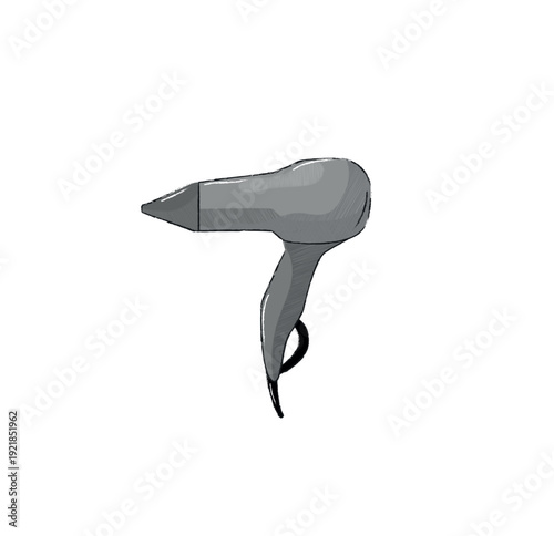 Vector illustration of a hair dryer.