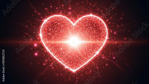 Radiant Sparkling Heart Glow Illustration