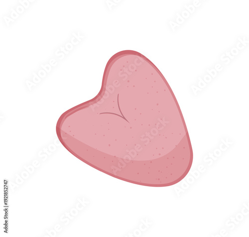 Vector illustration of a pink tampon sponge on a white background.