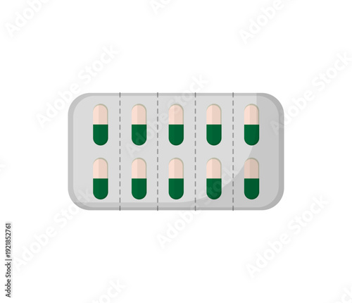 Vector illustration of birth control pills on a white background.