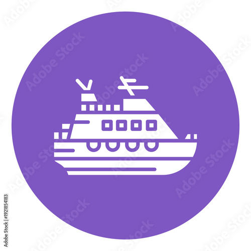Cruise Lifeboat Vector Icon