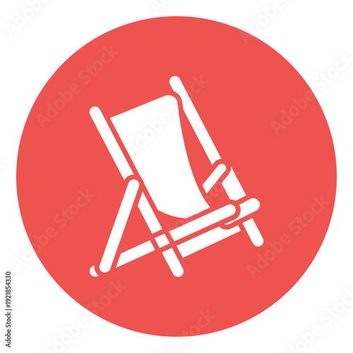 Deck Chair Vector Icon