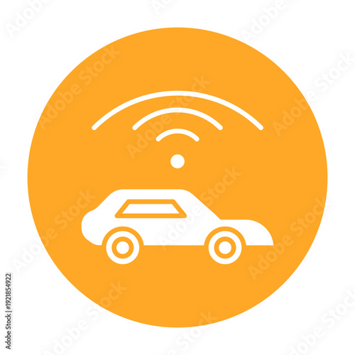 Self Driving Vehicle Vector Icon