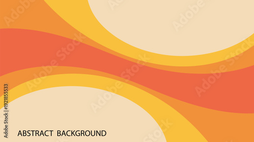 Abstract background with flowing vertical wavy ribbon shapes in retro orange yellow and maroon colors