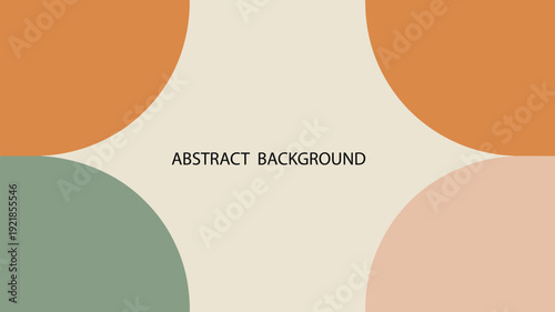 Abstract minimalist background with organic curved shapes in muted terracotta and sage green earth tones