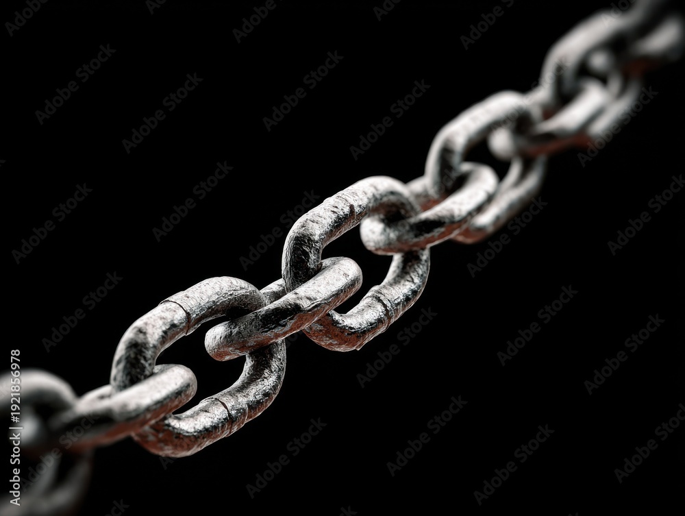 Obraz premium minimal chain segment isolated on a black background