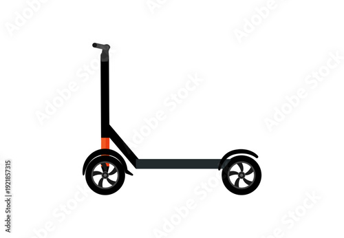 Vector illustration of a compact scooter with a handlebar on a white background.