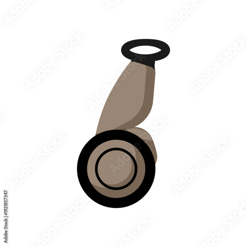 Vector illustration of a rounded segway with a handle on a white background.