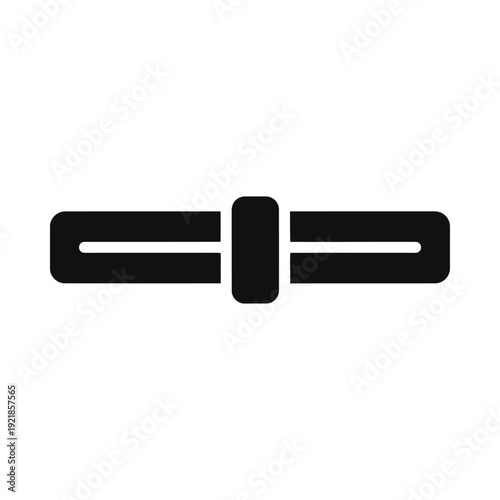 Black belt with silver buckle on isolated, ui elements