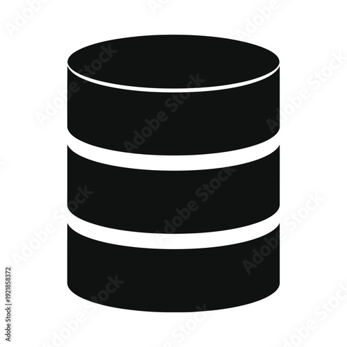 Black cylindrical object with white stripes, ui elements