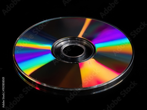 optical disc reflective isolated on a black background