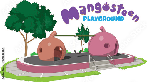 Singapore's old-school mangosteen playground has two mosaic structures shaped like mangosteen fruit and a swing. The iconic playground in public housing estates blend fun with local culture.