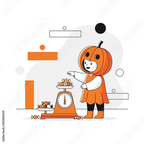 Festive Halloween Character Weighing Candy Treats For Trick Or Treaters