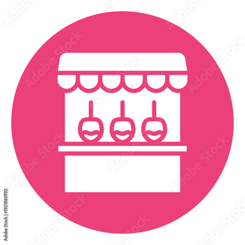 Toffee Apple Stall Vector Icon