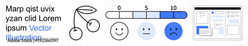 User interface design, customer feedback, digital prototyping, usability testing, satisfaction metrics, graphic elements. Progress bar, emoticons and website mock-ups . User interface design