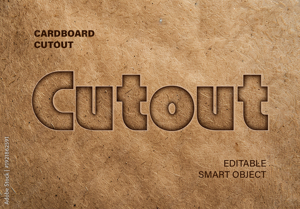 Fiber Cardboard Cutout Text Effect Stock Template | Adobe Stock