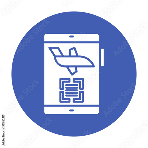 Mobile Boarding Pass Vector Icon