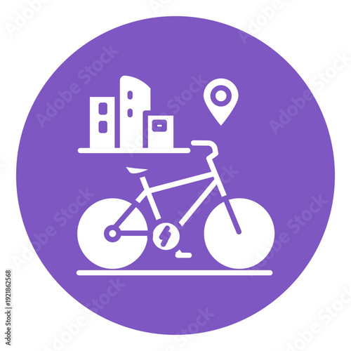 Electric Bike City Tours Vector Icon