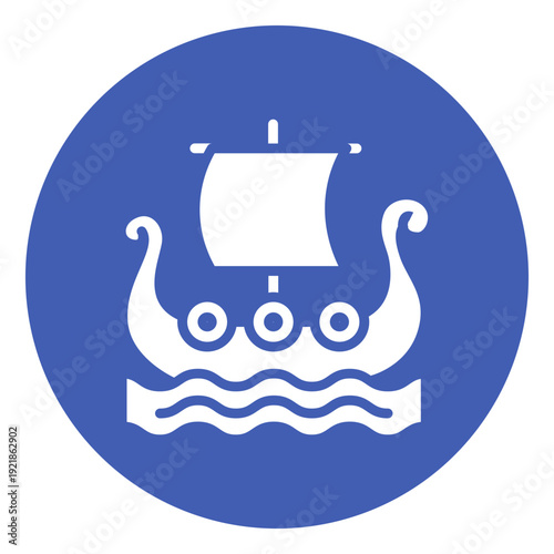 Viking Ship Vector Icon