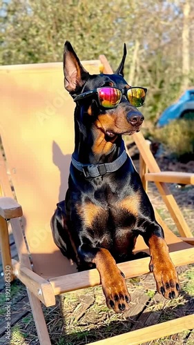Duberman, wearing dark glasses, sits in a chaise lounge.