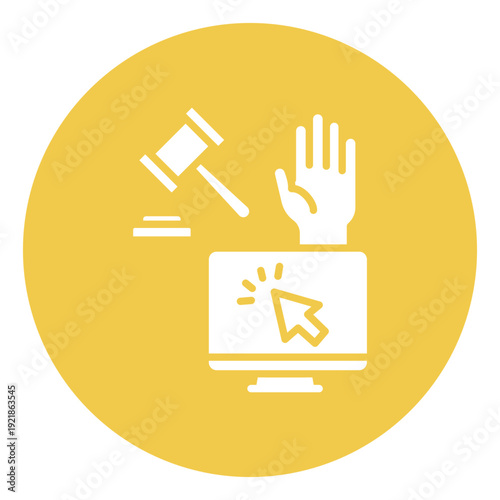 Online Bidding Vector Icon
