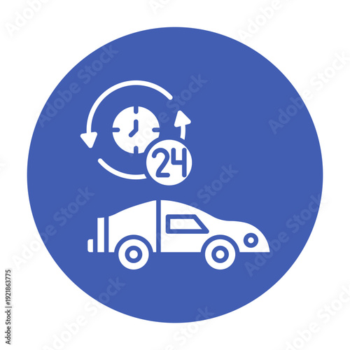 24 Hours Service Vector Icon