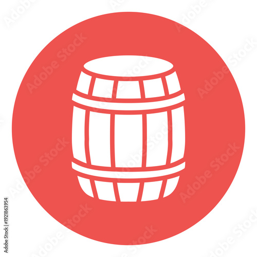 Wood Barrel Vector Icon