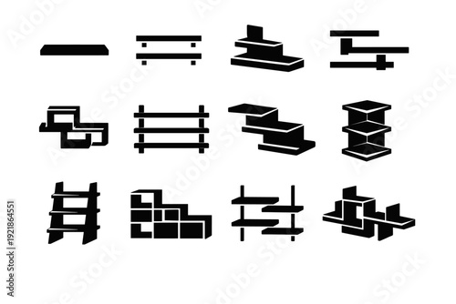 Layout system variation simple icon generation stack shelf storage image tiered double