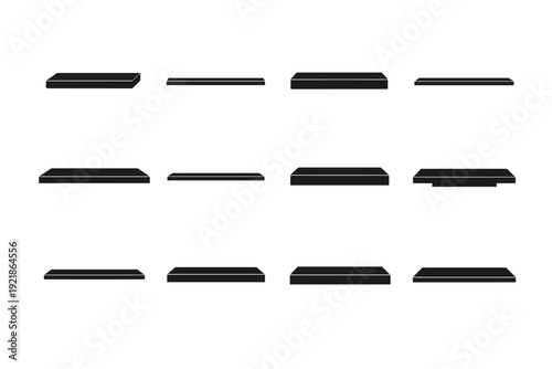 Icon proportions collection shelf vector element ledge display generation image simple storage