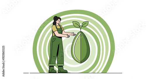 Gardener Nurturing New Growth Symbolizing Sustainability and Renewal